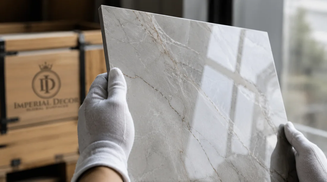 Pre-shipment Quality Inspection of Polished Vitrified Tile - Imperial Decor Export-Grade Tiles from India